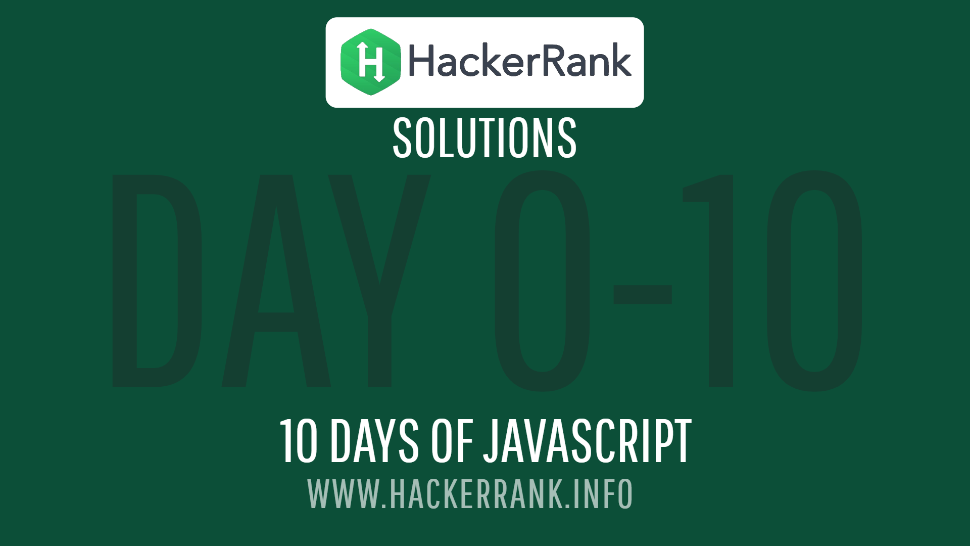 10 Days Of Javascript